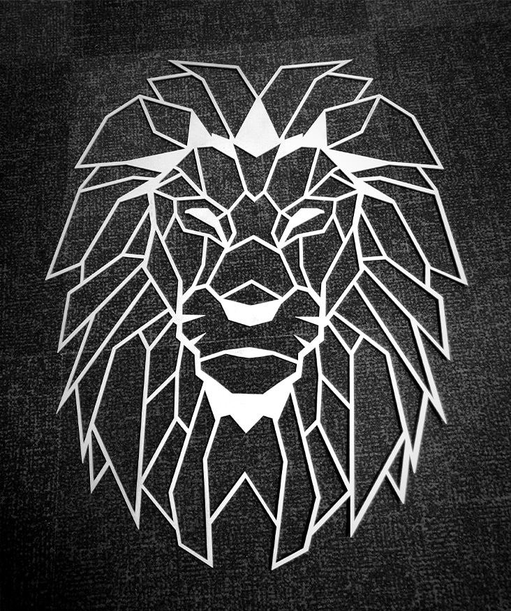 découpe laser pièce design lion